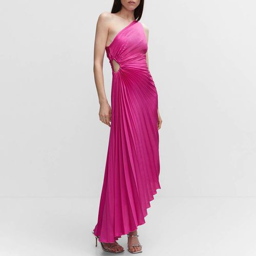 Pink Asymmetrical Pleated Dress - Mango - Modalova
