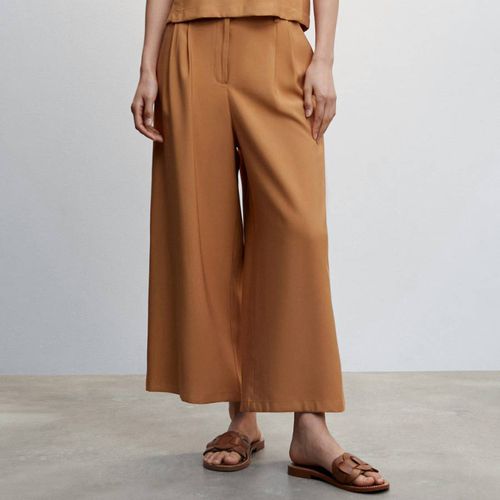 Caramel Pleated Culottes Trousers - Mango - Modalova