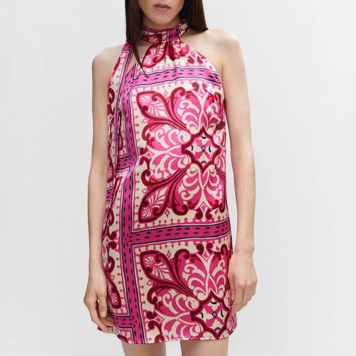 Pink Printed Halter Dress - Mango - Modalova