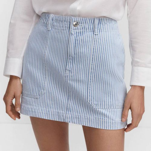 Blue Striped Denim Mini-Skirt - Mango - Modalova