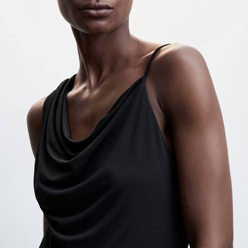 Asymmetrical top with draped neckline - Mango - Modalova