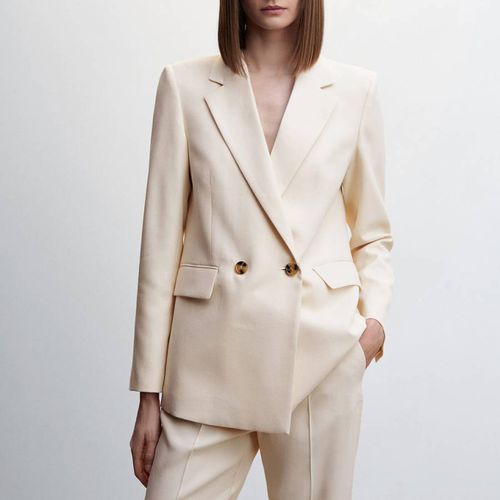 Nude Double-breasted Suit Blazer - Mango - Modalova