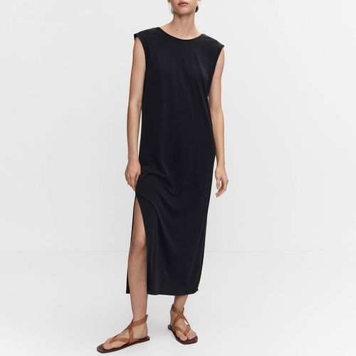 Black Long Jersey Dress - Mango - Modalova