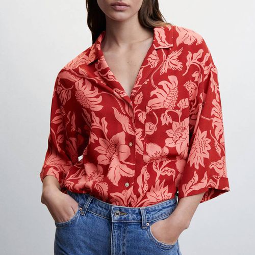 Red Floral Blouse - Mango - Modalova