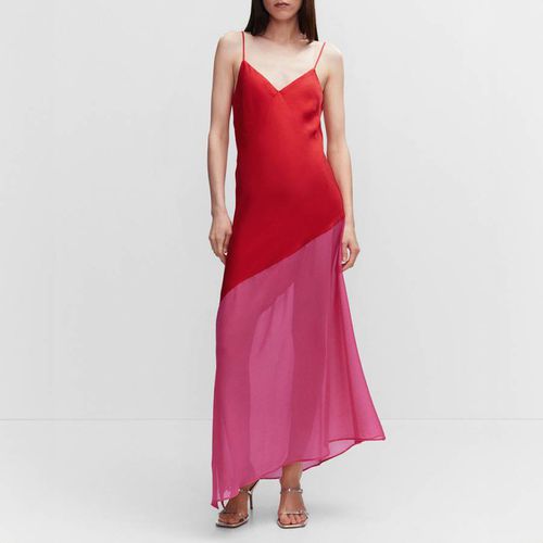 Red Asymmetrical Semi-sheer Dress - Mango - Modalova