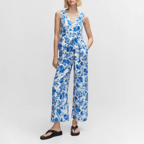 Blue Bow Long Jumpsuit - Mango - Modalova