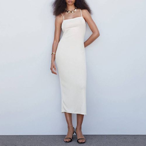 White Cross-back Knitted Dress - Mango - Modalova