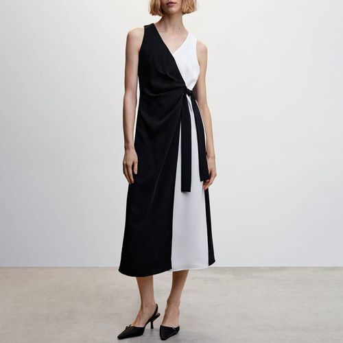 Black Bow bicolour Dress - Mango - Modalova