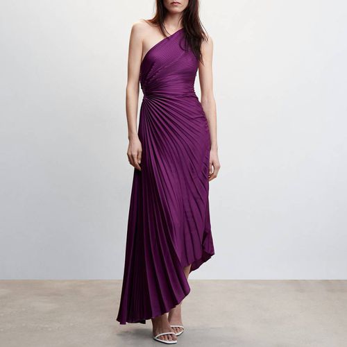Purple Twist Shoulder Dress - Mango - Modalova