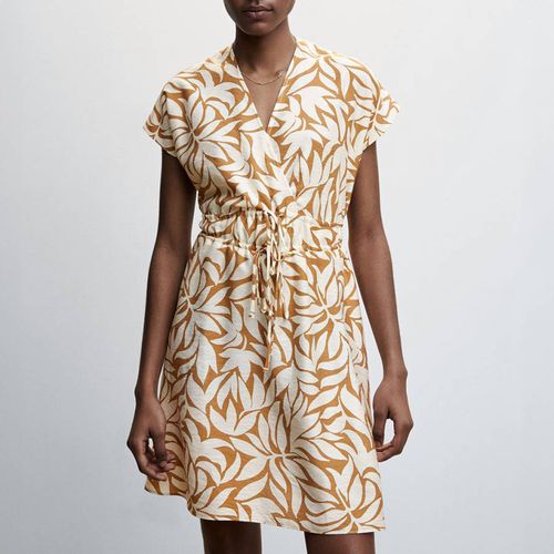 Ecru Printed Double-bow Dress - Mango - Modalova