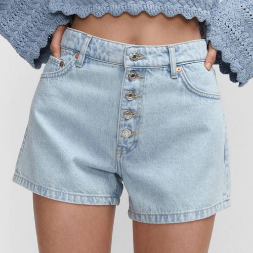 Light Denim Shorts with Buttons - Mango - Modalova