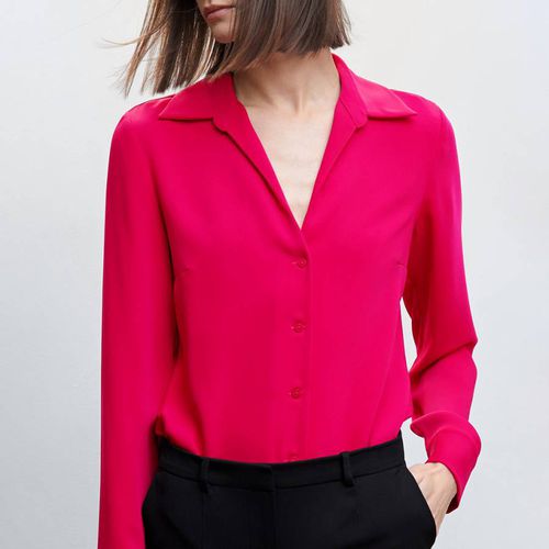 Pink Pleated Flowy Shirt - Mango - Modalova