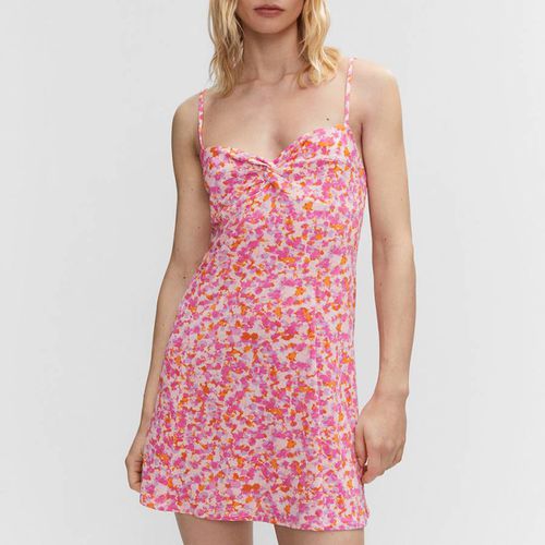 Pink Printed Short Dress - Mango - Modalova