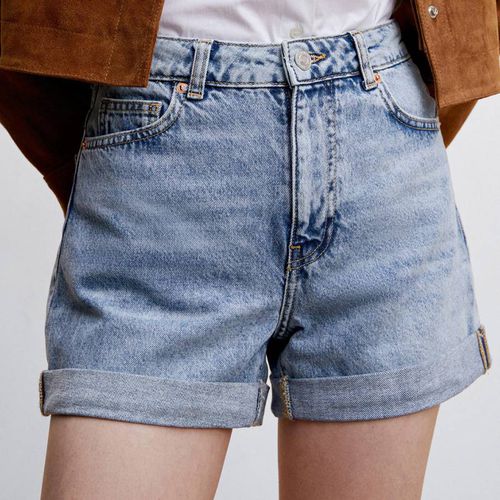 Blue Mom-fit Denim Shorts - Mango - Modalova