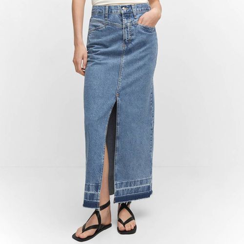 Blue Denim Long Skirt - Mango - Modalova