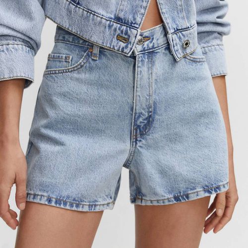 Blue High-rise Denim Shorts - Mango - Modalova