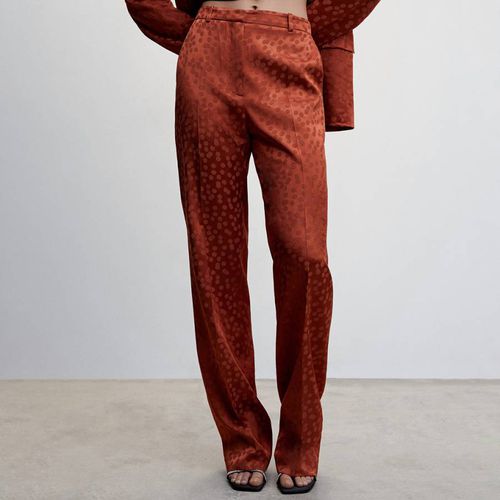 Satin trousers with polka dots - Mango - Modalova