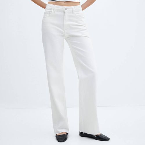 White Wideleg Mid-rise Jeans - Mango - Modalova