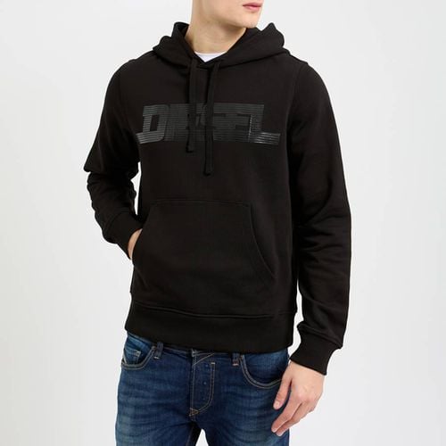 Black Chest Logo Cotton Hoodie - Diesel - Modalova