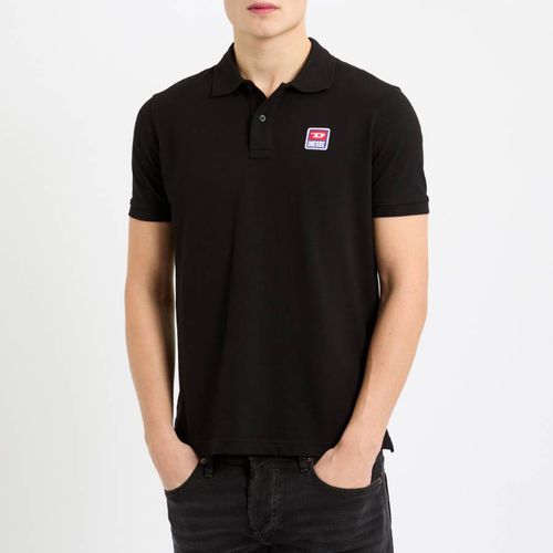 Black Logo Cotton Blend Polo Shirt - Diesel - Modalova