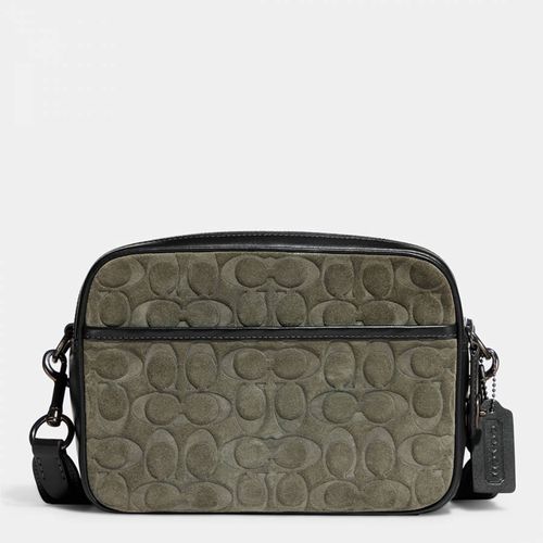 Dark Army Flight Bag In Signature Suede - Coach - Modalova