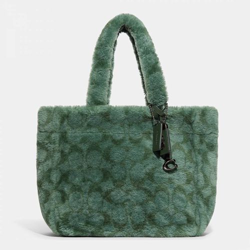 Green Signature Shearling Tote 28 - Coach - Modalova