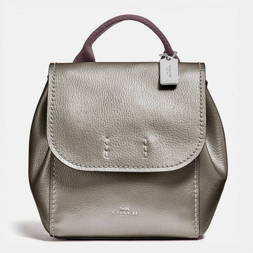 Gunmetal Metallic Derby Backpack - Coach - Modalova