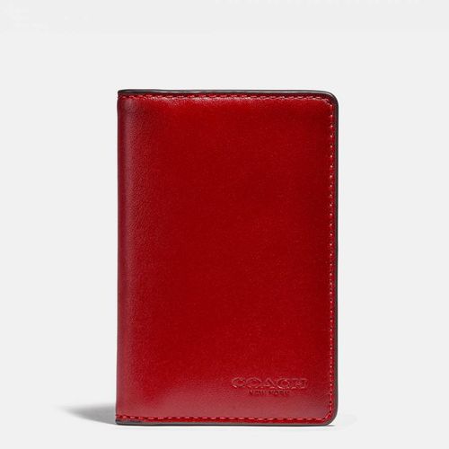 Wine Dark Cardinal Card Wallet In Colorblock Leather - Coach - Modalova