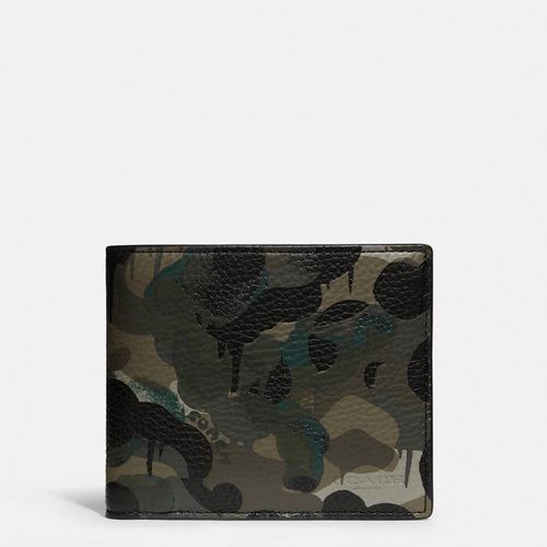 Blue 3 In 1 Wallet In Camo Print Leather - Coach - Modalova