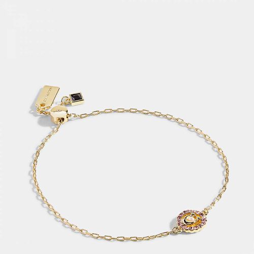 Gold Multicolor C Crystal Slider Bracelet - Coach - Modalova