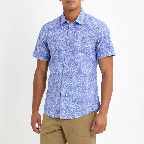 Blue Cotton Floral Print Shirt - Crew Clothing - Modalova