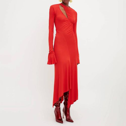 Red Asymmetric Slash Jersey Dress - Victoria Beckham - Modalova