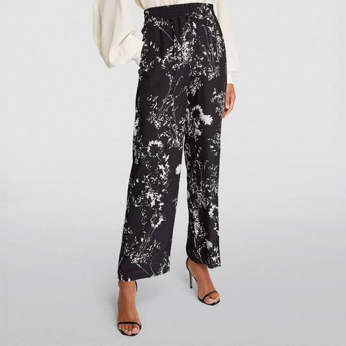 Black Printed Silk Trousers - Victoria Beckham - Modalova