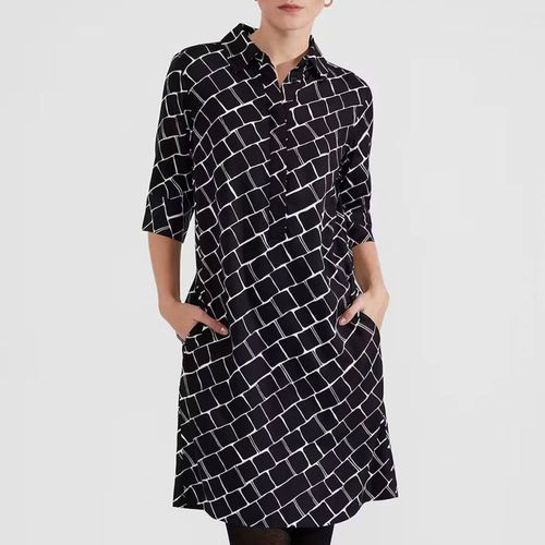 Navy Printed Marciella Dress - Hobbs London - Modalova