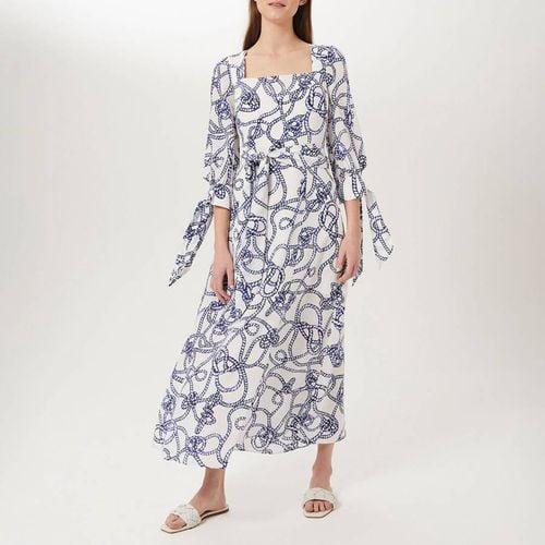 White/Blue Kasia Silk Dress - Hobbs London - Modalova