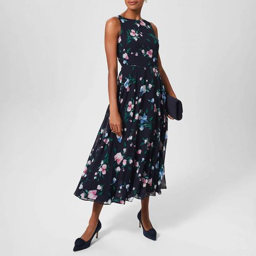 Navy Carly Midi Dress - Hobbs London - Modalova