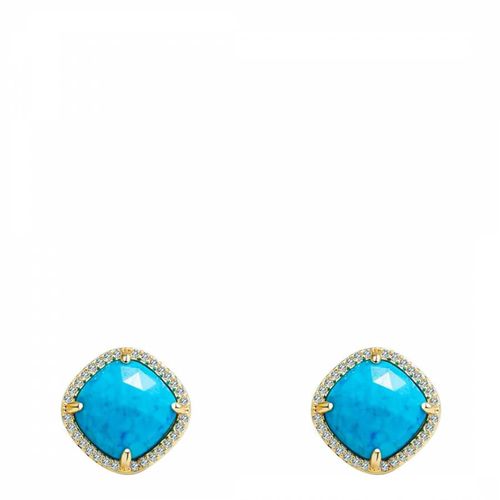 K Turquoise Cushion Shape Stud Earrings - Liv Oliver - Modalova