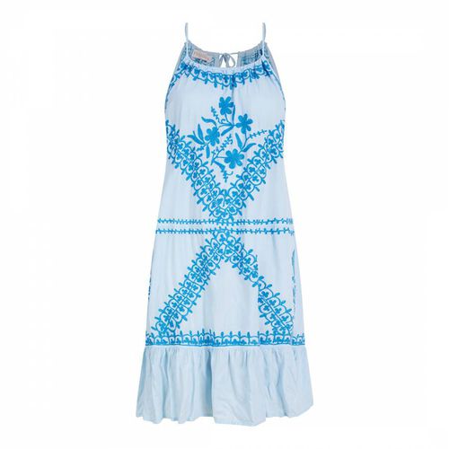 Sky Blue Poppy Mini Dress - Pranella - Modalova