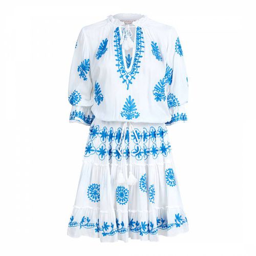 China White and Blue Sienna Dress - Pranella - Modalova