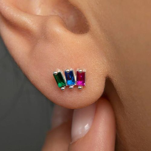 Multi Gem Earring - Elika - Modalova