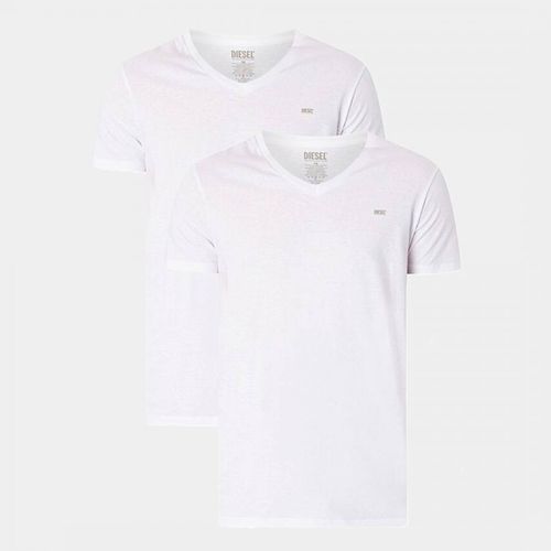 White V-Neck Cotton 2 Pack T-Shirt - Diesel - Modalova