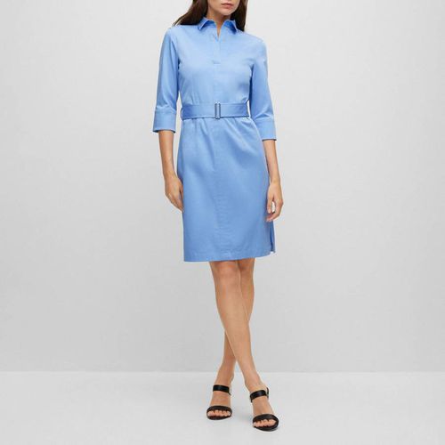 Daliri Cotton Blend Shirt Mini Dress - BOSS - Modalova