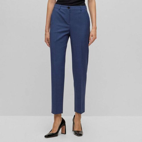 Dark Blue Tasewa Wool Trousers - BOSS - Modalova