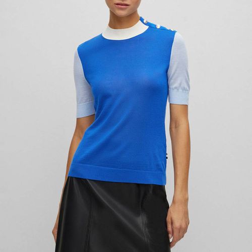 Blue Fivida Wool Top - BOSS - Modalova