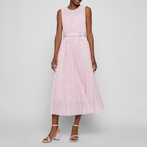 Pink Deplica Pleated Midi Dress - BOSS - Modalova