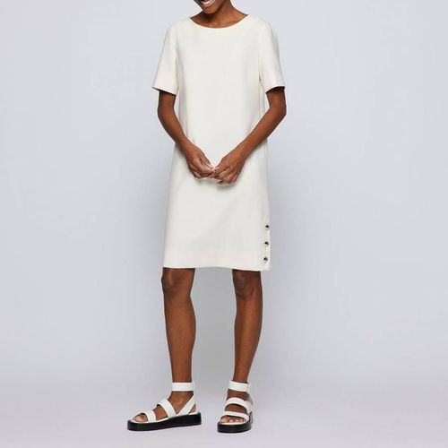Ecru Demaka Cotton Blend Mini Dress - BOSS - Modalova