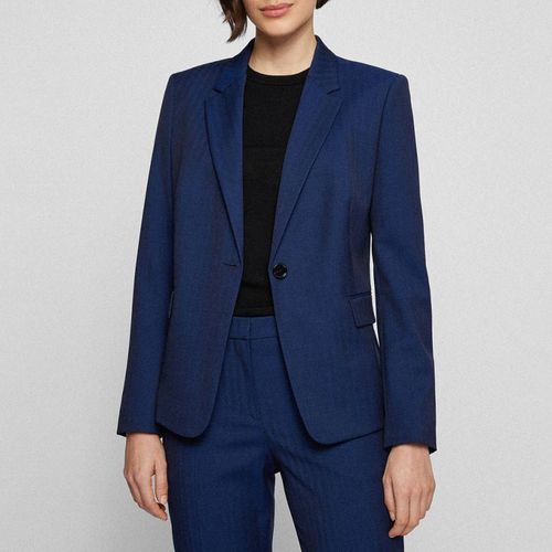 Navy Jeniver Wool Blazer - BOSS - Modalova