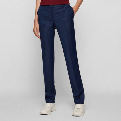 Dark Blue Titana Wool Trousers - BOSS - Modalova