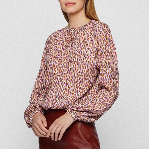 Multi C_Ielaca Puff Sleeve Blouse - BOSS - Modalova