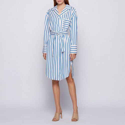 C_Disso Stripe Cotton Blend Shirt Dress - BOSS - Modalova